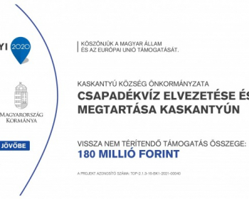 Csapadékvíz elvezetése és megtartása Kaskantyún